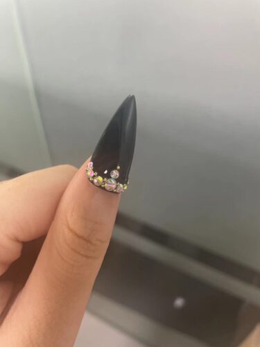 (Empress of Wands) Luxury Black Long Stiletto Handmade Press On Nails photo review