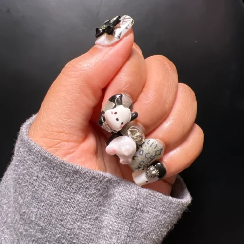 (Pochacco Dreams) 3D Cartoon Short Square Handmade Press On Nails photo review