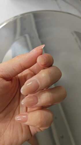 (Nude Allure) Long Almond Handmade Press On Nails photo review