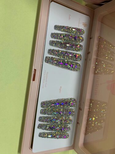 (Stage Glitter Star) 3D Luxury Diamond Super Long Handmade Press On Nails photo review