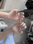 (Forbidden Romance) 3D Gradient Luxury Long Coffin Handmade Press On Nails photo review