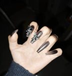 (Forbidden Romance) 3D Gradient Luxury Long Coffin Handmade Press On Nails photo review
