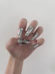 (Silver Spice) 3D Luxury Long Coffin Handmade Press On Nails photo review