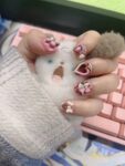 (Strawberry Chocolate) 3D Luxury Short Square Handmade Press On Nails photo review