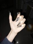 (Forbidden Romance) 3D Gradient Luxury Long Coffin Handmade Press On Nails photo review