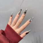 (Forbidden Romance) 3D Gradient Luxury Long Coffin Handmade Press On Nails photo review