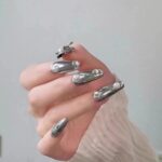 (Silver Spice) 3D Luxury Long Coffin Handmade Press On Nails photo review