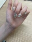 (Plumage White Gauze) White Cat Eye Short Square Handmade Press On Nails photo review