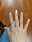 (Plumage White Gauze) White Cat Eye Short Square Handmade Press On Nails photo review