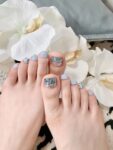 (Mermaid Sparkle) Blue Luxury Short Square Handmade Toe Press On Nails photo review